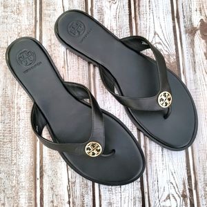 New Tory Burch Benton Thong Black Size 8